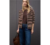 Street One Frauen Gemusterter Cardigan in Braun, Gr: 34