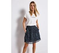Street One Frauen Gemusterter Chiffon Rock in Blau, Gr: 46