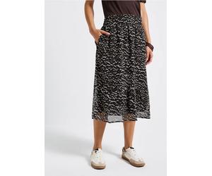 Street One Frauen Gemusterter Chiffon-Rock in Braun, Gr: 32