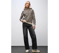 Street One Damen 3017254 Gemusterter Hoodie, deep Roast Brown, 44