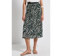 Street One Frauen Gemusterter Plissée-Rock in Grün, Gr: 32