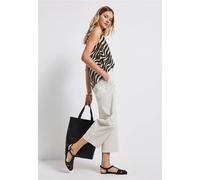 STREET ONE Damen A323584 Gemustertes Basic Top, Pine Grove Green, 40