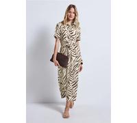 Street One Frauen Gemustertes Blusenkleid in Beige, Gr: 38