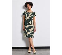 Street One Frauen Gemustertes Carmen-Kleid in Grün, Gr: 38