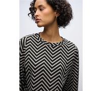 Street One Frauen Gemustertes Jacquard Shirt in Schwarz, Gr: 46