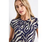 Street One Frauen Gemustertes Jersey-Shirt in Blau, Gr: 34