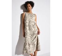 Street One Frauen Gemustertes Leinen-Kleid in Beige, Gr: 36