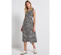 Street One Frauen Gemustertes Midi-Kleid in Blau, Gr: 34