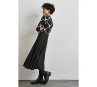 Street One Frauen Gemustertes Midi-Kleid in Schwarz, Gr: 44