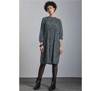 Street One Frauen Gemustertes Plissée-Kleid in Grün, Gr: 38