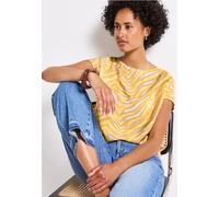 STREET ONE Damen A323569 Gemustertes Shirt, Buttercream Yellow, 36