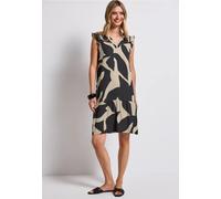 Street One Frauen Gemustertes Tunika-Kleid in Grau, Gr: 40