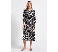 Street One Frauen Gemustertes Volant-Kleid in Blau, Gr: 36