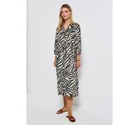 Street One Frauen Gemustertes Volant-Kleid in Grün, Gr: 44