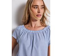 Street One Frauen Gestreifte Baumwoll-Bluse in Blau, Gr: 36