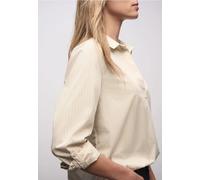 Street One Frauen Gestreifte Business Bluse in Beige, Gr: 44