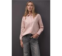 Langarmbluse STREET ONE, Damen, Gr. 34, faded rose, Web, 79% Baumwolle, 19% Polyamid, 2% Elasthan, gestreift, normal normal, V-Ausschnitt, Bündchen, Blusen, aus Baumwolle mit Stretchanteil (19096907-3