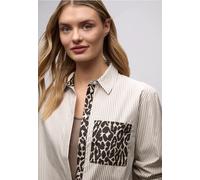 Langarmbluse STREET ONE, Damen, Gr. 34, light terra mocha, Web, 100% Baumwolle, gestreift, normal normal, V-Ausschnitt, Bündchen, Blusen, aus reiner Baumwolle (38378169-34) light terra mocha