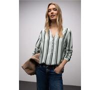 Langarmbluse STREET ONE, Damen, Gr. 34, bound grün, Stoff, 100% Viskose, gestreift, klassisch normal, V-Ausschnitt, Bündchen, Blusen, im Tunika-Style (99594125-34) bound grün