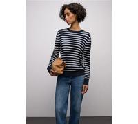 Street One Frauen Gestreifter Pullover in Blau, Gr: 46