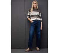 Street One Frauen Gestreifter Pullover in Braun, Gr: 44