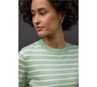 Rundhalspullover STREET ONE, Damen, Gr. 36, pale mint grün, Stoff, 86% Viskose, 14% Polyester, gestreift, normal normal, Rundhals, Rippbündchen, Pullover Rundhalspullover, Rundhalsausschnitt (48534326