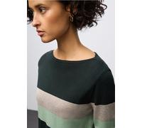 Street One Damen 3016870 Gestreifter Pullover, Juniper Green, 42