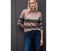 Street One Frauen Gestreifter Pullover in Rosa, Gr: 40