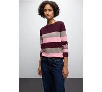 Street One Frauen Gestreifter Pullover in Rot, Gr: 34