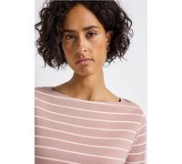 Street One Frauen Gestreiftes Basic Shirt in Rosa, Gr: 34
