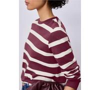 Sweatshirt STREET ONE, Damen, Gr. 44, schwarz clouded blush, Sweatware, 83% Baumwolle, 17% Polyester, gestreift, normal, Rundhals, Rippbündchen, Sweatshirts Sweatshirt (57664147-44) schwarz clouded bl