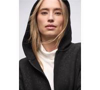 Street One Frauen Glitzernde Sweatjacke in Schwarz, Gr: 34