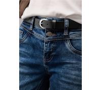 Ledergürtel STREET ONE, Damen, Gr. 70, schwarz, Stoff, 100% Rindsleder, unifarben, Gürtel Ledergürtel, mit leichtem Schimmer (70523857-70) schwarz
