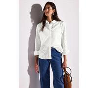 Street One Frauen Hemdbluse mit Lochstickerei in Weiß, Gr: 42