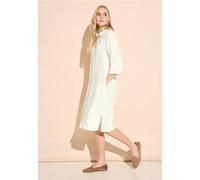 Street One Frauen Hemdblusen Leinen Kleid in Weiß, Gr: 38