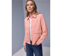 Blouson STREET ONE, Damen, Gr. 36, light apricot meliert, Web, 63% Baumwolle, 37% Polyester, unifarben, comfort fit normal, V-Ausschnitt, Bündchen, Jacken Blouson, im soften Baumwoll-Mix (12536542-36)