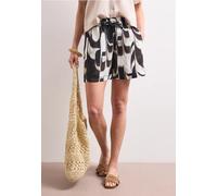 Shorts STREET ONE, Damen, Gr. 36, espresso braun, Stoff, 100% Viskose, normal kniefrei, Hosen Shorts, mit allover Print (61533266-36) espresso braun