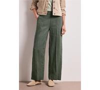 Street One Frauen High Waist Wide Leg Hose aus Leinen in Grün, Gr: 40