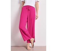 Stoffhose STREET ONE, Damen, Gr. 44, Länge 26, magenta dream, Stoff, 100% Viskose, unifarben, loose fit 7/8-Länge, Hosen Stoffhose, mit Wide Legs (51541630-44) magenta dream
