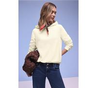Sweatshirt STREET ONE, Damen, Gr. 46, soft beige, Sweatware, 60% Baumwolle, 40% Polyester, unifarben, comfort fit, ohne Ausschnitt, Bündchen, Sweatshirts Sweatshirt, in Unifarbe (96732523-46) soft bei
