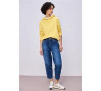 Sweatshirt STREET ONE, Damen, Gr. 46, bloom gelb, Sweatware, 60% Baumwolle, 40% Polyester, unifarben, comfort fit, ohne Ausschnitt, Bündchen, Sweatshirts Sweatshirt, in Unifarbe (92851639-46) bloom ge