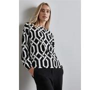 Street One Frauen Jaquard-Shirt in Schwarz, Gr: 46