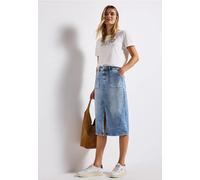 Street One Frauen Jeansrock mit Schlitz in Blau, Gr: 32