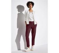 7/8-Hose STREET ONE, Damen, Gr. 46, Länge 28, rot (schwarz cherry rot), Stoff, 95% Viskose, 5% Elasthan, unifarben, loose fit 7/8-Länge, Hosen 7/8-Hose, mit Elastikbund (43766606-46) schwarz cherry ro