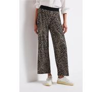 Street One Frauen Jersey-Hose mit Leo-Muster in Schwarz, Gr: 34