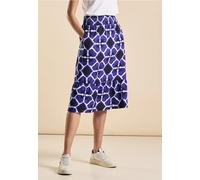 Street One Frauen Jersey Midirock in Multicolour|Blau, Gr: 32