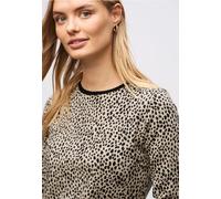 Street One Frauen Jersey-Shirt im Leo-Look in Beige, Gr: 34