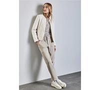 Cargohose STREET ONE, Damen, Gr. 46, Länge 30, beige (stone beige), Stoff, 92% Polyester, 8% Elasthan, unifarben, slim fit lang, Hosen, mit Stretchanteil (77388117-46) stone beige