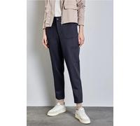 Cargohose STREET ONE, Damen, Gr. 46, Länge 30, blau (tiefblau), Stoff, 92% Polyester, 8% Elasthan, unifarben, slim fit lang, Hosen, mit Stretchanteil (84659451-46) tiefblau