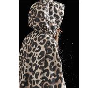 Street One Frauen Kapuzen-Poncho mit Leo-Print in Braun, Gr: One size